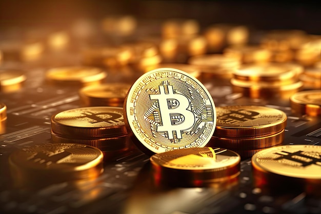 Bitcoin y concepto de criptomoneda IA generativa