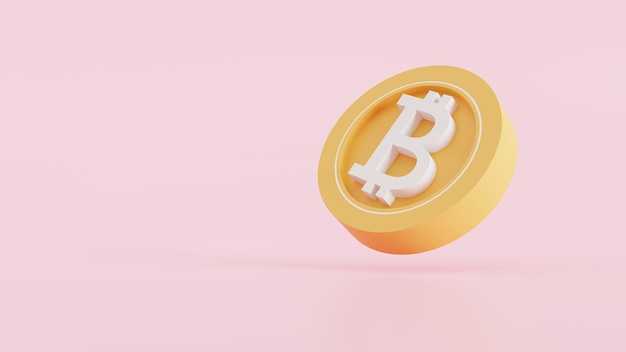 Bitcoin de Cryptocurrency Crypto Defi Coin ilustración 3d de dibujos animados