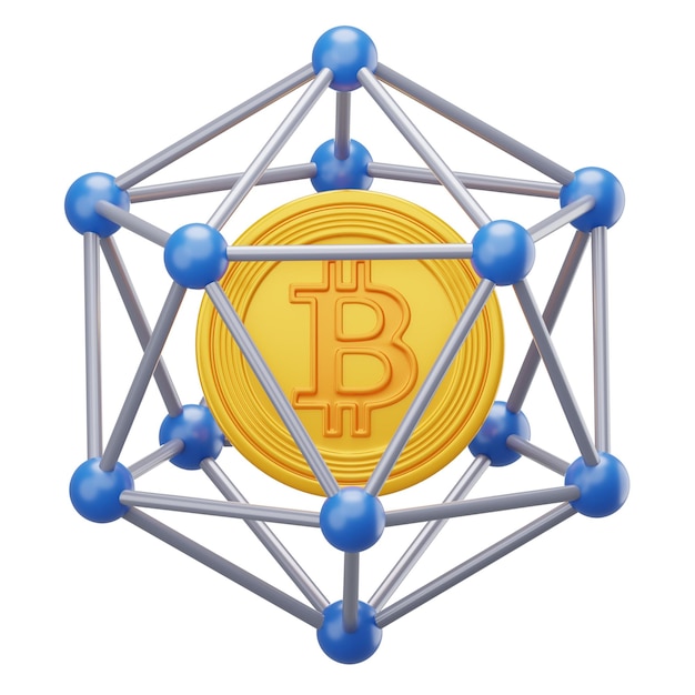 Bitcoin Cryptocurrency in 3D Structure