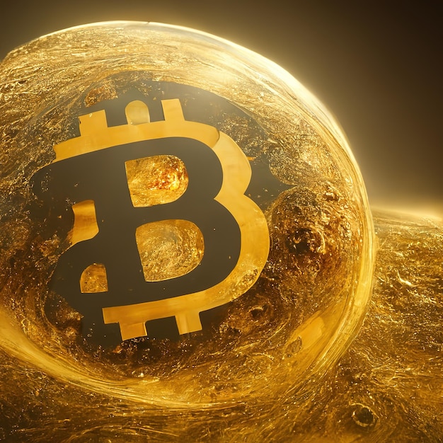 Bitcoin de ouro, fundo de espaço