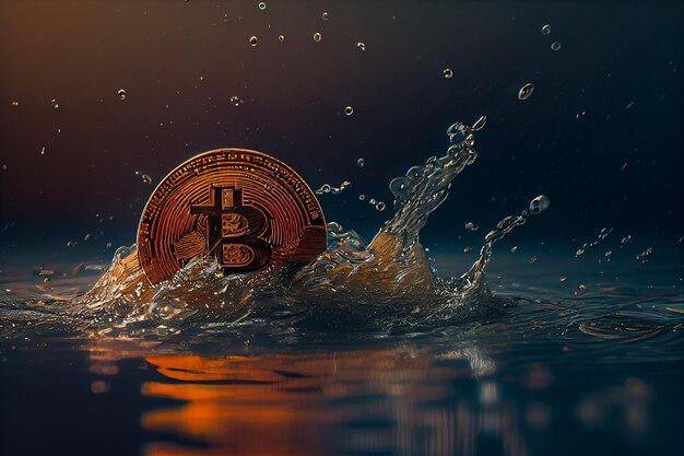 Bitcoin Ertrinken Crypto Market Collapse Design des Bärenmarktes