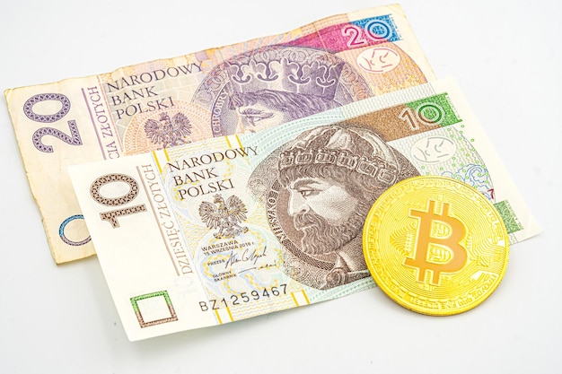 Foto bitcoin es una moneda virtual y polonia zloty es una moneda de criptomoneda monedas de bitcoin en dinero de zloty polaco polonia pln bitcoin zloty moneda de criptomonedas blockchain btc mieszko i príncipe