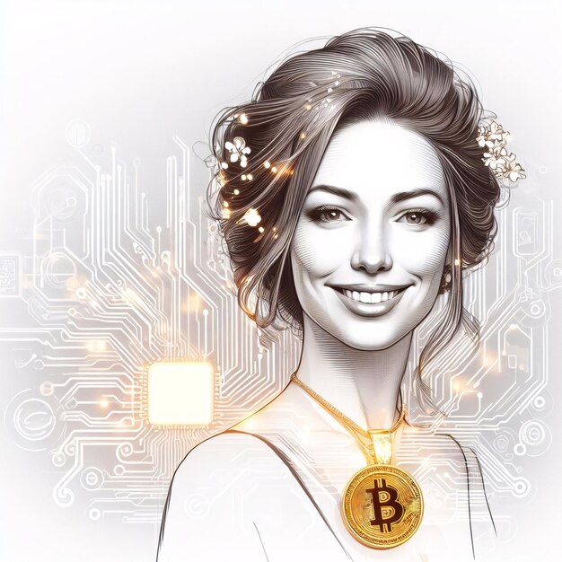 Bitcoin-Fashion-Frau-Illustration