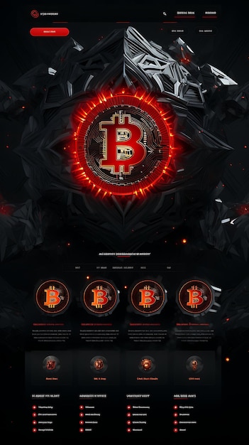 Foto bitcoin-gaming-website mit epischem design und bitcoin-schwertdekorationsillustration kreativer hintergrundidee