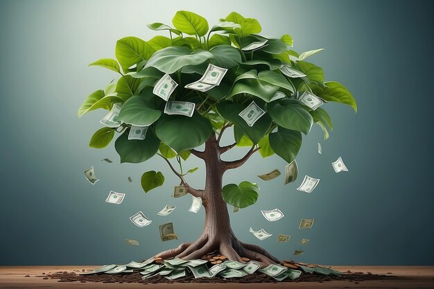 Bitcoin-Geldpflanzenbaum mit Hintergrund