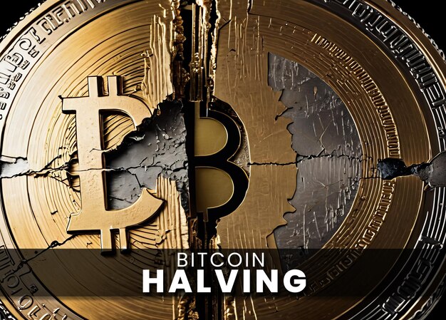 Bitcoin halving bloque recompensa rompiendo Bitcoin concepto de halving la mitad cada cuatro años