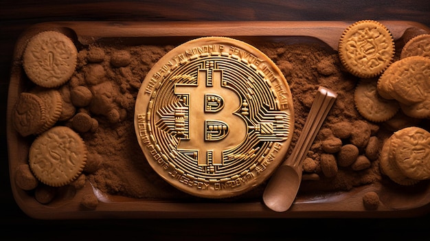 Bitcoin hecho de galleta