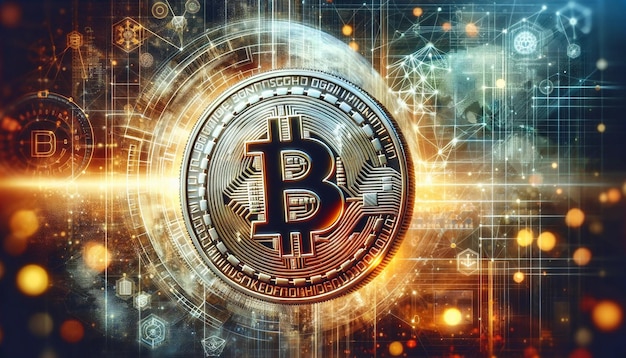 Bitcoin-Hintergrund-Kryptowährungsabstraktion