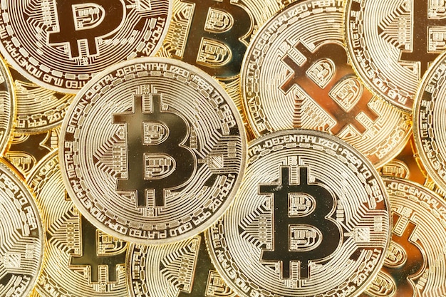 Bitcoin-Kryptowährung, die online bezahlt, bezahlt digitales Geld, Kryptowährung, Geschäftsfinanzen