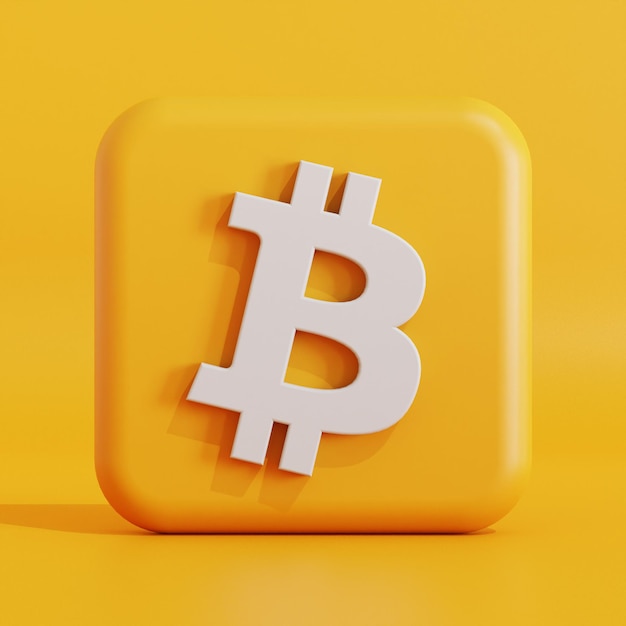 Bitcoin Kryptowährung Symbol Logo 3D-Darstellung