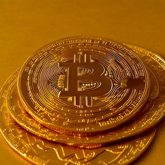 Bitcoin Moneda de bit físico Moneda digital Criptomoneda generada por IA