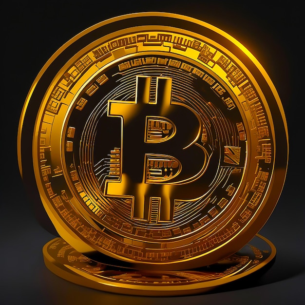Bitcoin Moneda de bit físico Moneda digital Criptomoneda generada por IA