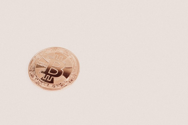 Bitcoin-Münze eine Nahaufnahme des Bitcoin