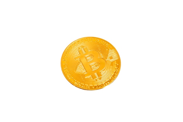 Bitcoin-Münze isoliert auf weißem Hintergrund