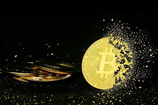 Bitcoin-Preis fällt nach unten Hochrisikoinvestitionen fallen in die Weltwirtschaft