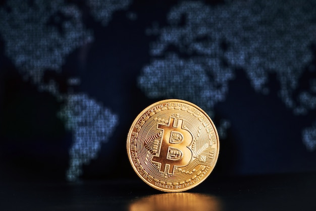 Bitcoin en la superficie del mapa mundial