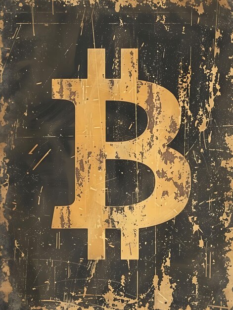 Bitcoin-Symbol als Graphic Novel-Stil Illustrati Illustration Kryptowährung Hintergrund