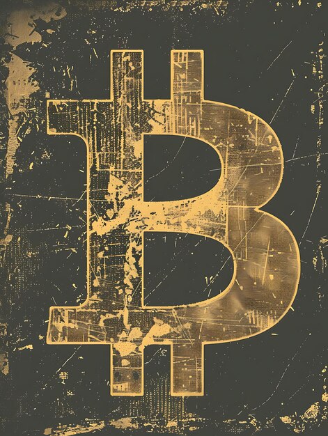 Foto bitcoin-symbol als symbol des widerstands mit einer gr-illustration kryptowährung hintergrund