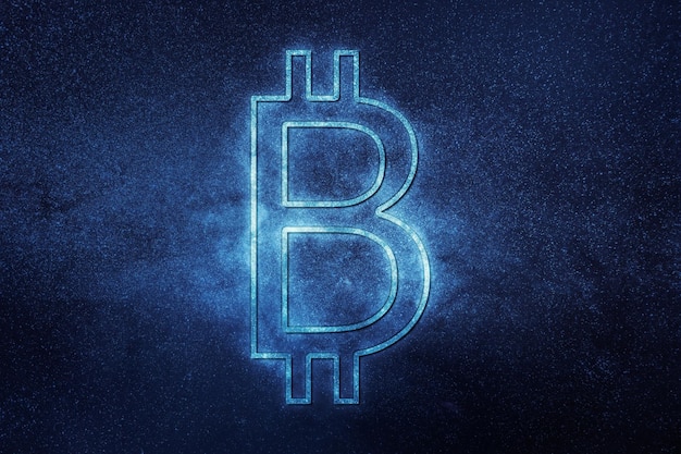 Bitcoin-Symbol BTC Kryptowährungssymbol Blockchain-Kryptowährung