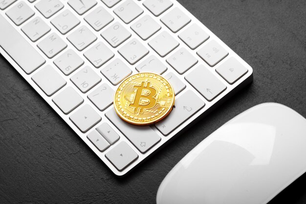 Bitcoin en el teclado