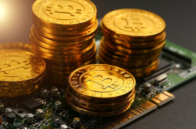 Bitcoins auf Leiterplatte