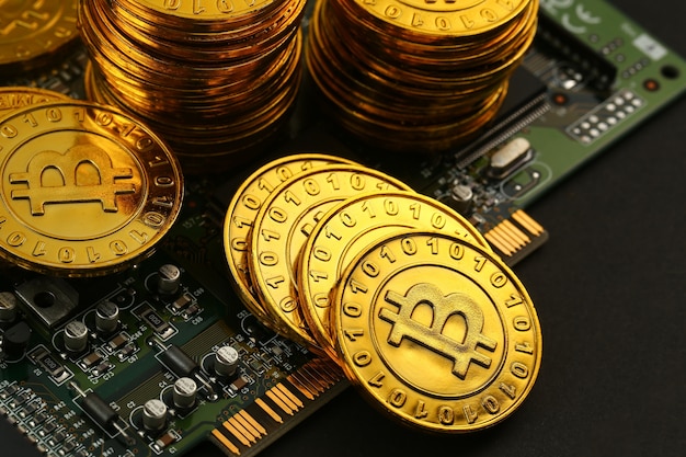 Bitcoins auf Leiterplatte