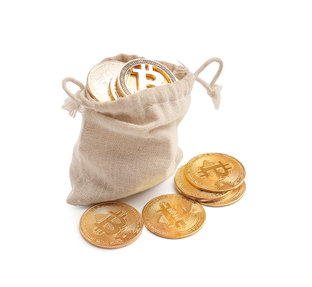 Bitcoins en una bolsa