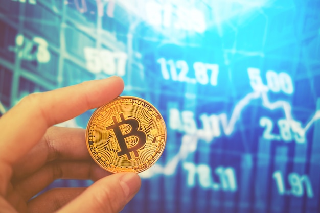 Bitcoins für Finanzen und Bankwesen auf dem digitalen Börse-Finanzaustausch