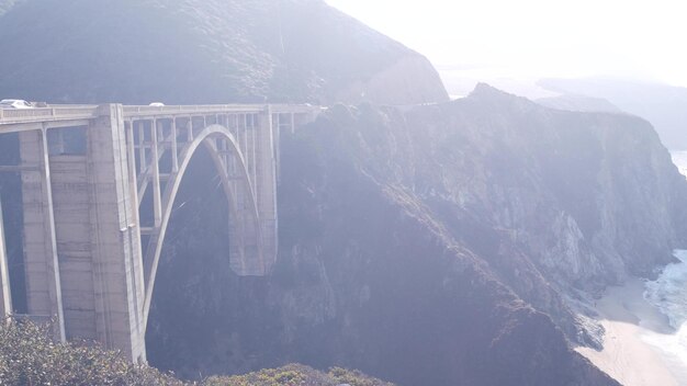 Foto bixby creek ponte costa do pacífico rodovia cabrillo road califórnia big sur