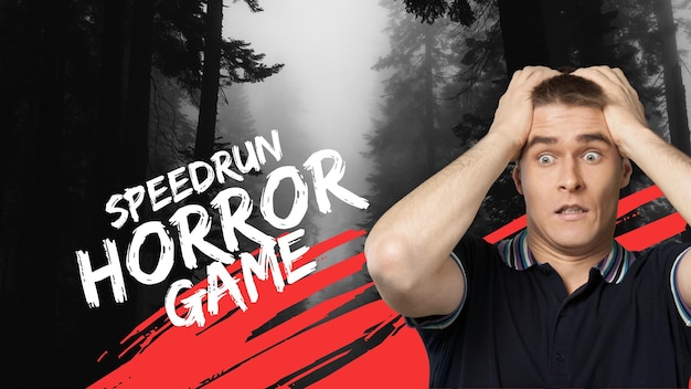 Black and Red Modern Logistics Service Black Brushed Speed Run Juego de terror Youtube Miniatura