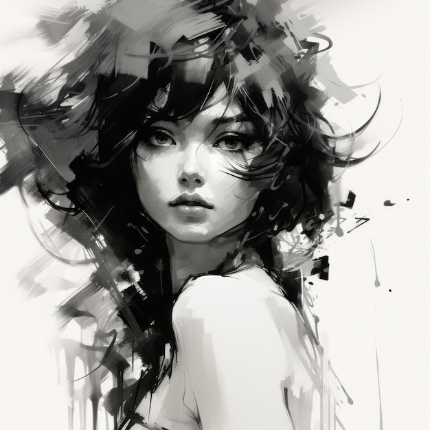 Black and White Abstract Girls inspiradas por Ross Tran Ilya Kuvshinov e mais