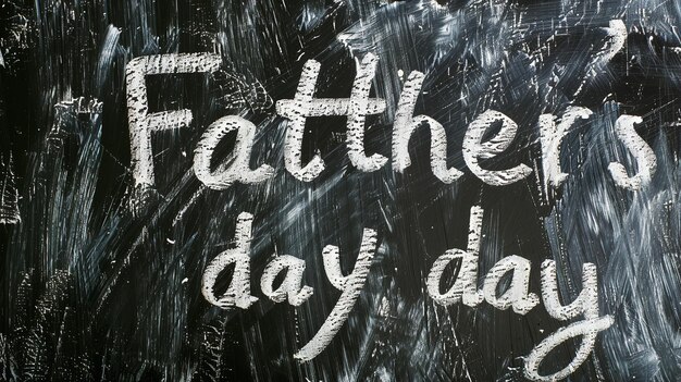 Foto black backdrop featuring white text for fathers day generative ai