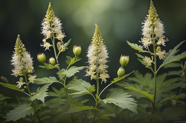 Black Cohosh flor silvestre arte natureza abstrato