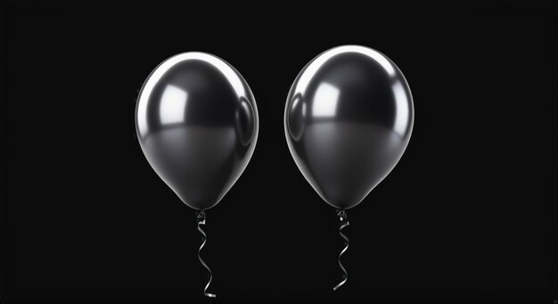 Black Friday-Ausverkauf mit Prozent in schwarzem Glanzballon auf schwarzem Hintergrund Minimalistisches Poster 3D