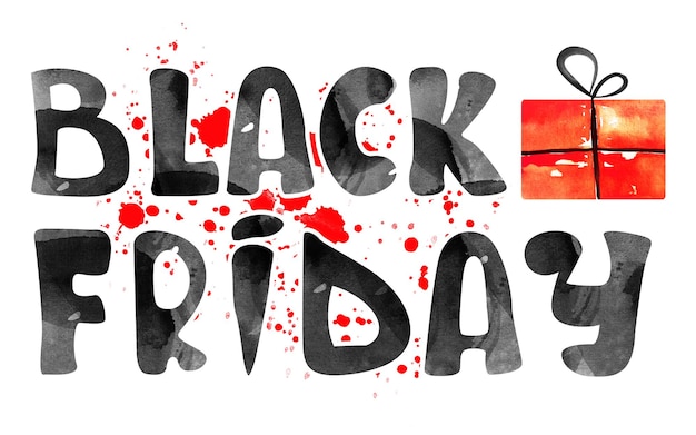 Black Friday letras em aquarela manuscritas