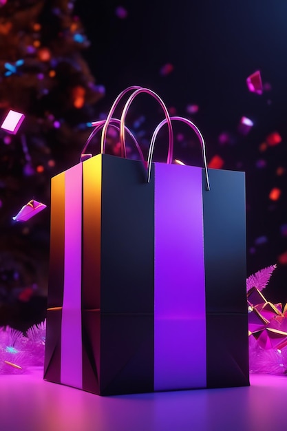 Black Friday mit Versandtasche und Geschenkbox Online-Shopping-Konzept am Black Friday