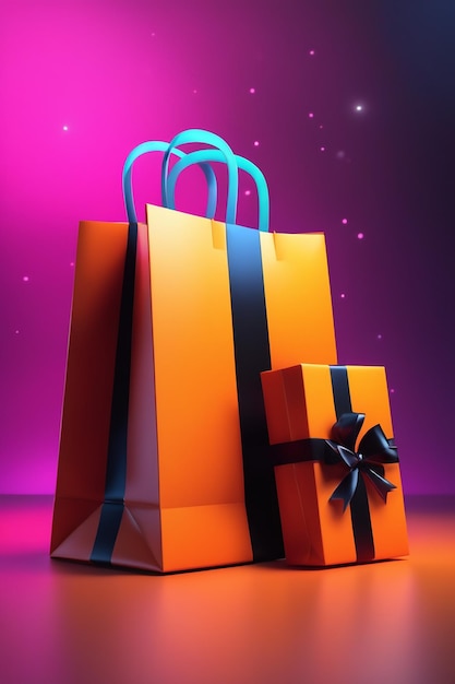 Black Friday mit Versandtasche und Geschenkbox Online-Shopping-Konzept am Black Friday