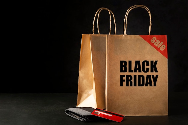 Black Friday Paperbag Smartphone-Geldbörse und Kreditkarte