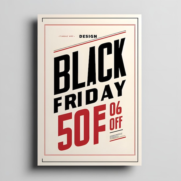 Black Friday-Poster, das eine Typografie mit rotem Text hervorhebt Black Friday