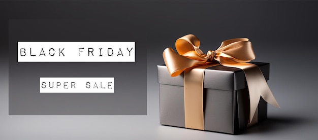 Black Friday Super Sale Banner mit Textbeschriftung auf dunklem Hintergrund