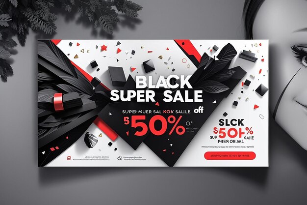 Black Friday super venda modelo de capa do Facebook