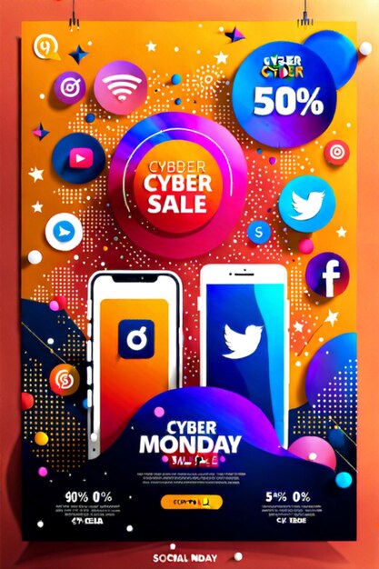 Black Friday súper venta plantilla de banner de redes sociales limpia muy detallada