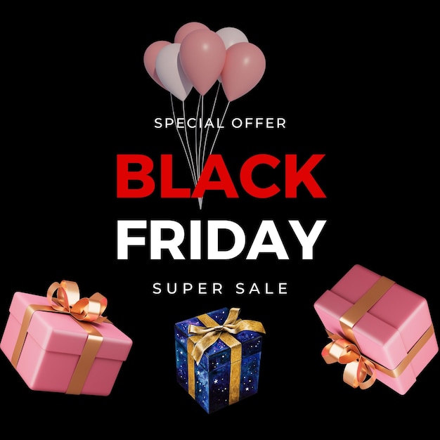 Black-Friday-Werbung mit schwarzem Hintergrund
