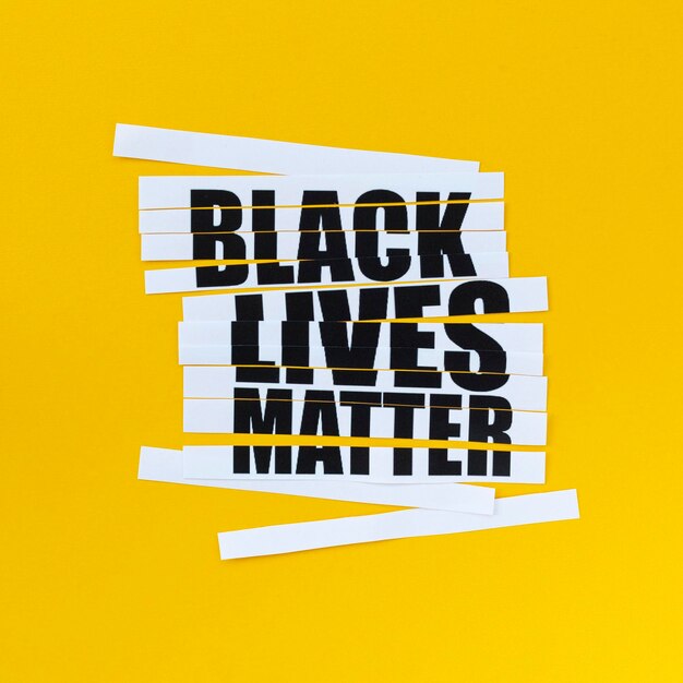 Foto black lives matter conceito de ângulo alto