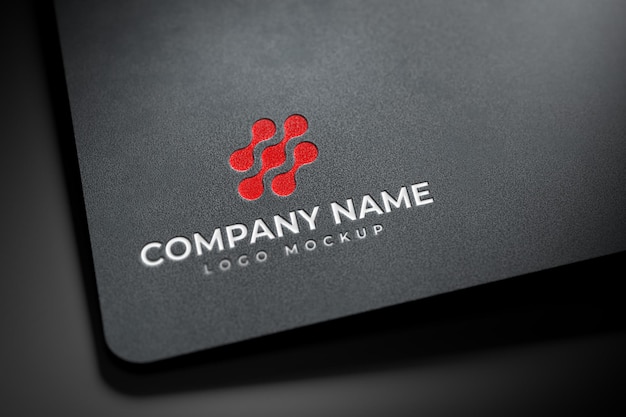 Foto black paper letterpress closeup-logo-mockup