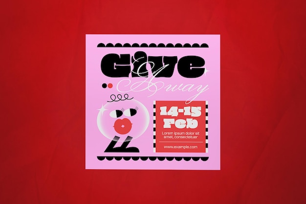 Black Pink Quirky Valentine Banner de Venda de Dia dos Namorados