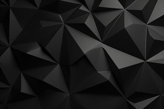 Foto black polygonal surface with triangular pyramids modern dark background