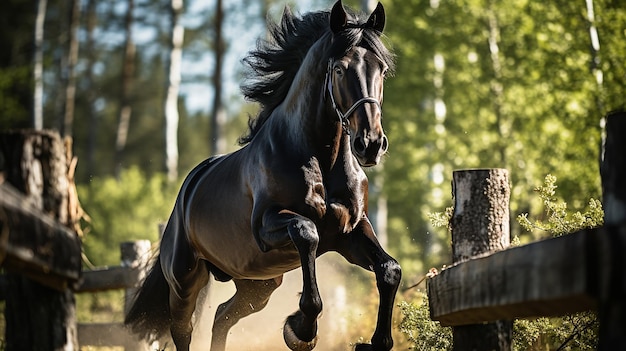 Black Prancing Stallion AR 169 Estilo Estilo cru