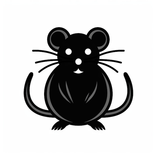 Foto black rat icon sauberes und einfaches design im cfa voysey-stil