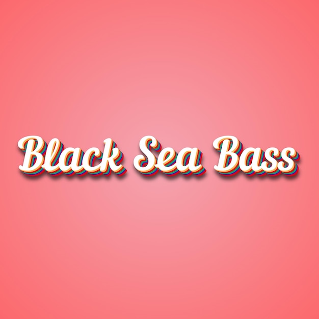 Black Sea Bass Efeito de texto Foto Imagem legal